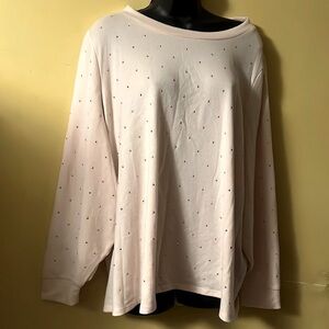 Emily Daniels cream ivory gold studded sweater long sleeve